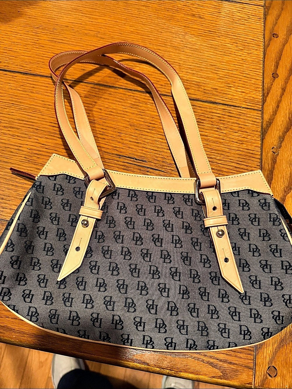 Dooney & Bourke Signature Monogram Canvas Tote Brown & Black